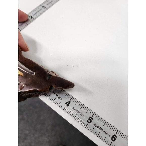 Vintage Crystal Glass Clear Gold Pegasusus Figurine Miniature Wood Pedestal - Picture 8 of 9